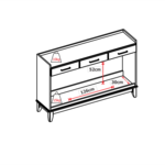 MPO Móveis - Aparador 03 Gavetas